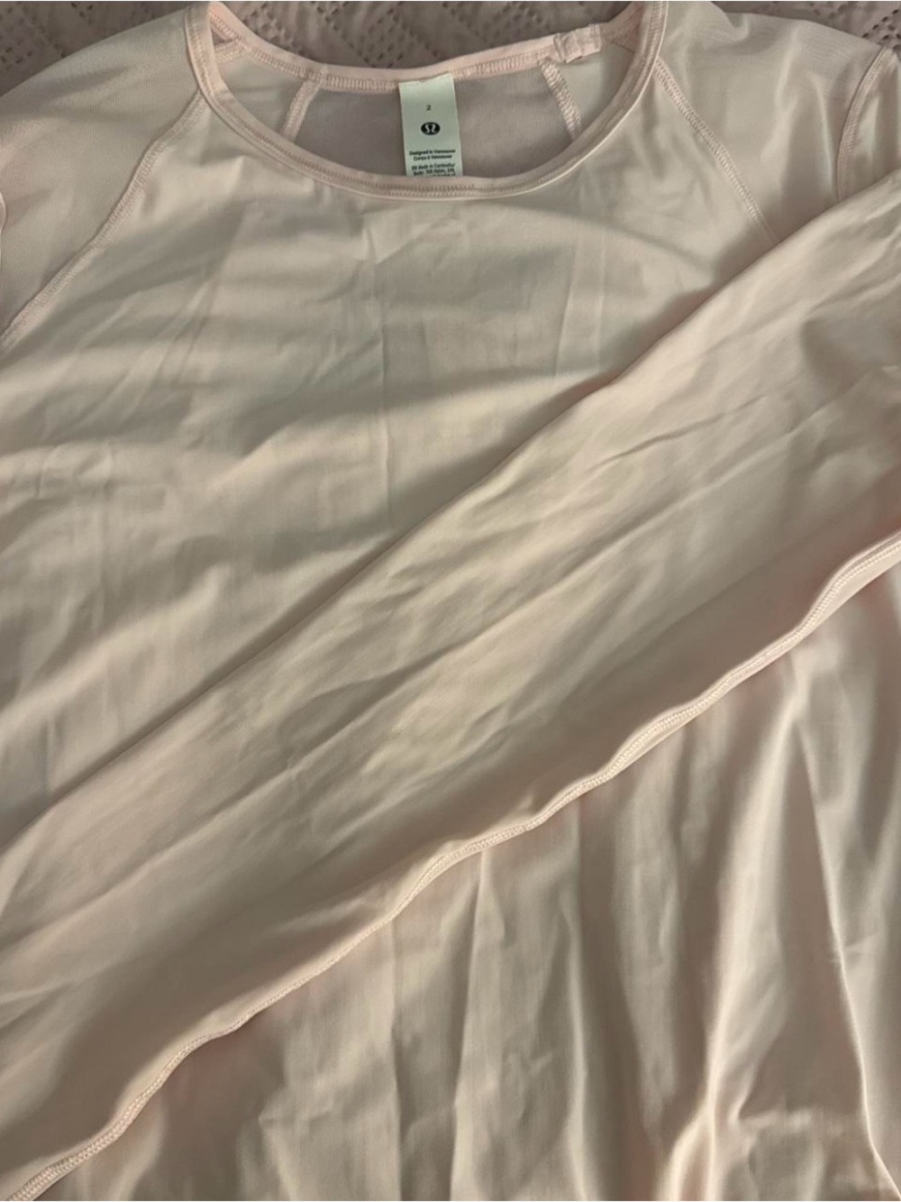 lululemon athletica Long Sleeve Tee in Light Pink